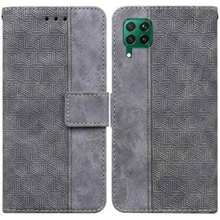 For Huawei P40 Lite/nova 6 SE/nova 7i Geometric Embossed Leather Phone Case(Grey)