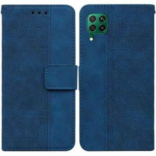 For Huawei P40 Lite/nova 6 SE/nova 7i Geometric Embossed Leather Phone Case(Blue)