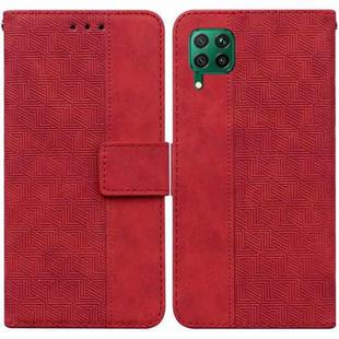 For Huawei P40 Lite/nova 6 SE/nova 7i Geometric Embossed Leather Phone Case(Red)