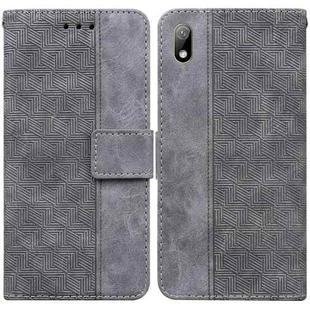 For Huawei Y5 2019 / Honor 8S Geometric Embossed Leather Phone Case(Grey)