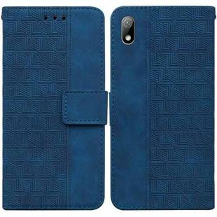 For Huawei Y5 2019 / Honor 8S Geometric Embossed Leather Phone Case(Blue)