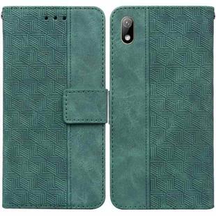 For Huawei Y5 2019 / Honor 8S Geometric Embossed Leather Phone Case(Green)