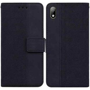 For Huawei Y5 2019 / Honor 8S Geometric Embossed Leather Phone Case(Black)