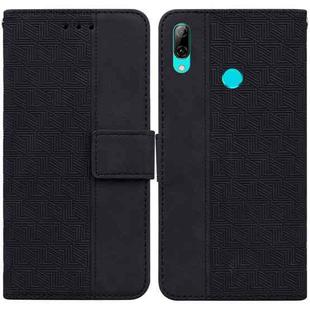 For Huawei P smart 2019/Honor 10 Lite Geometric Embossed Leather Phone Case(Black)