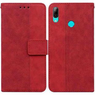 For Huawei P smart 2019/Honor 10 Lite Geometric Embossed Leather Phone Case(Red)