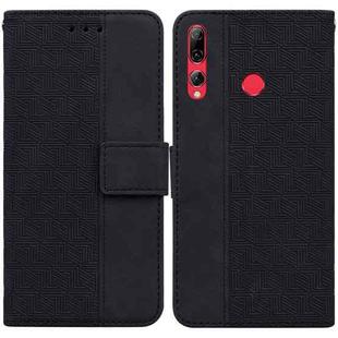 For Huawei P smart+ 2019/Enjoy 9s/Honor 10i/20i/20 Lite Geometric Embossed Leather Phone Case(Black)