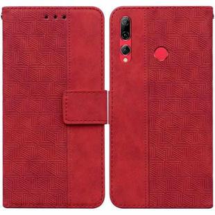 For Huawei P smart+ 2019/Enjoy 9s/Honor 10i/20i/20 Lite Geometric Embossed Leather Phone Case(Red)