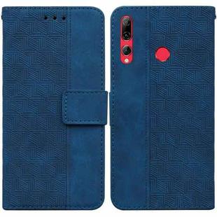 For Huawei P smart Z/Y9 Prime 2019/Honor 9X Foreign Version Geometric Embossed Leather Phone Case(Blue)