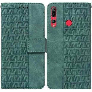 For Huawei P smart Z/Y9 Prime 2019/Honor 9X Foreign Version Geometric Embossed Leather Phone Case(Green)