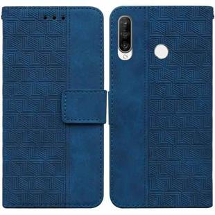 For Huawei P30 Lite / nova 4e Geometric Embossed Leather Phone Case(Blue)
