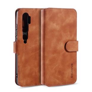 For Xiaomi Mi CC9 Pro DG.MING Retro Oil Side Horizontal Flip Case with Holder & Card Slots & Wallet(Brown)