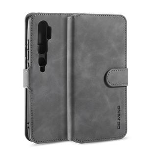 For Xiaomi Mi CC9 Pro DG.MING Retro Oil Side Horizontal Flip Case with Holder & Card Slots & Wallet(Grey)