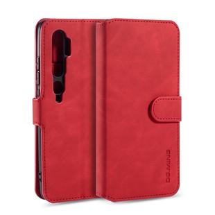 For Xiaomi Mi CC9 Pro DG.MING Retro Oil Side Horizontal Flip Case with Holder & Card Slots & Wallet(Red)