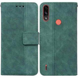 For Motorola Moto E7 Power/E7i Power Geometric Embossed Leather Phone Case(Green)