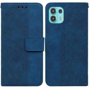 For Motorola Moto Edge 20 Lite/20 Fusion Geometric Embossed Leather Phone Case(Blue)