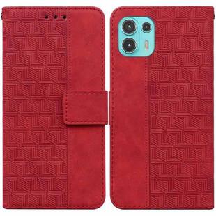 For Motorola Moto Edge 20 Lite/20 Fusion Geometric Embossed Leather Phone Case(Red)