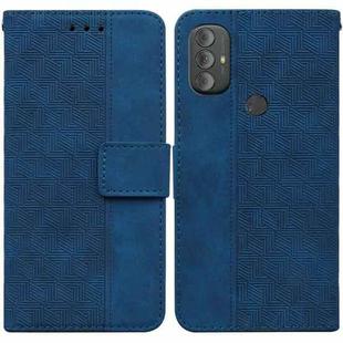 For Motorola Moto G Power 2022 Geometric Embossed Leather Phone Case(Blue)