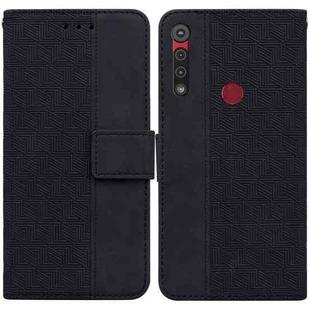 For Motorola Moto G8 Play / One Macro Geometric Embossed Leather Phone Case(Black)