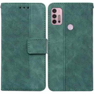 For Motorola Moto G30 / G20 / G10 / G10 Power Geometric Embossed Leather Phone Case(Green)