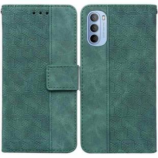 For Motorola Moto G31 / G41 Geometric Embossed Leather Phone Case(Green)