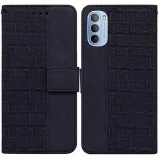 For Motorola Moto G31 / G41 Geometric Embossed Leather Phone Case(Black)