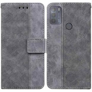 For Motorola Moto G50 Geometric Embossed Leather Phone Case(Grey)