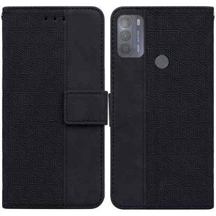 For Motorola Moto G50 Geometric Embossed Leather Phone Case(Black)