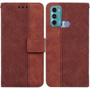 For Motorola Moto G60 / G40 Fusion Geometric Embossed Leather Phone Case(Brown)