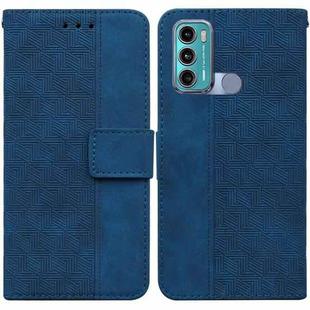 For Motorola Moto G60 / G40 Fusion Geometric Embossed Leather Phone Case(Blue)