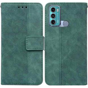 For Motorola Moto G60 / G40 Fusion Geometric Embossed Leather Phone Case(Green)