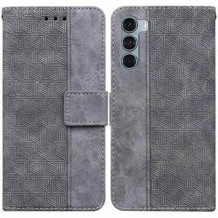 For Motorola Moto G200 5G / Edge S30 Geometric Embossed Leather Phone Case(Grey)