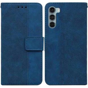 For Motorola Moto G200 5G / Edge S30 Geometric Embossed Leather Phone Case(Blue)