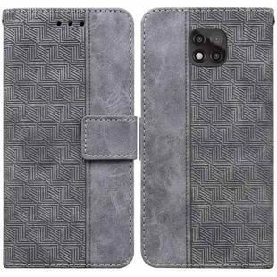 For Motorola Moto G Power 2021 Geometric Embossed Leather Phone Case(Grey)
