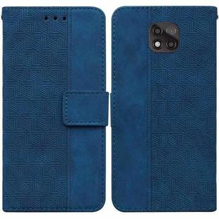 For Motorola Moto G Power 2021 Geometric Embossed Leather Phone Case(Blue)