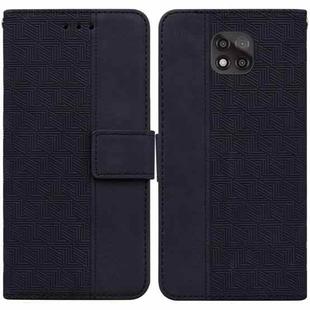 For Motorola Moto G Power 2021 Geometric Embossed Leather Phone Case(Black)