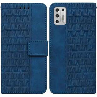 For Motorola Moto G Stylus 2021 Geometric Embossed Leather Phone Case(Blue)