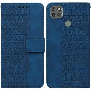 For Motorola Moto G9 Power Geometric Embossed Leather Phone Case(Blue)