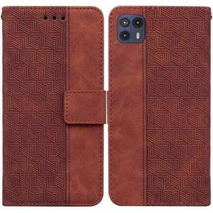 For Motorola Moto G50 5G Geometric Embossed Leather Phone Case(Brown)