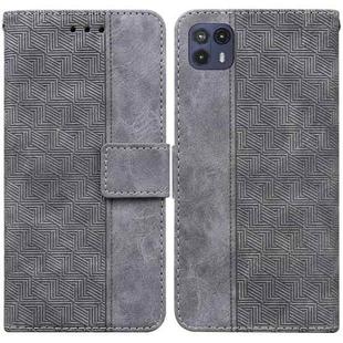 For Motorola Moto G50 5G Geometric Embossed Leather Phone Case(Grey)