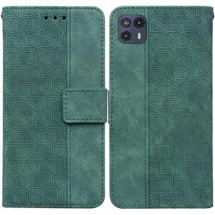 For Motorola Moto G50 5G Geometric Embossed Leather Phone Case(Green)