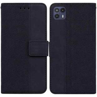 For Motorola Moto G50 5G Geometric Embossed Leather Phone Case(Black)