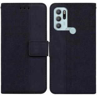 For Motorola Moto G60S Geometric Embossed Leather Phone Case(Black)