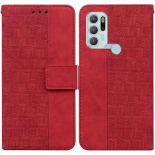 For Motorola Moto G60S Geometric Embossed Leather Phone Case(Red)