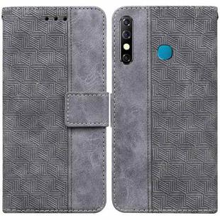 For Infinix Hot 8 X650 CC7 Geometric Embossed Leather Phone Case(Grey)