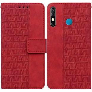 For Infinix Hot 8 X650 CC7 Geometric Embossed Leather Phone Case(Red)