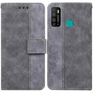 For Infinix Hot 9 X655C / Note 7 Lite Geometric Embossed Leather Phone Case(Grey)