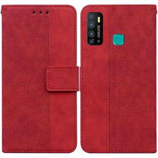 For Infinix Hot 9 X655C / Note 7 Lite Geometric Embossed Leather Phone Case(Red)