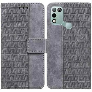 For Infinix Hot 10 Play / Smart 5 India Geometric Embossed Leather Phone Case(Grey)