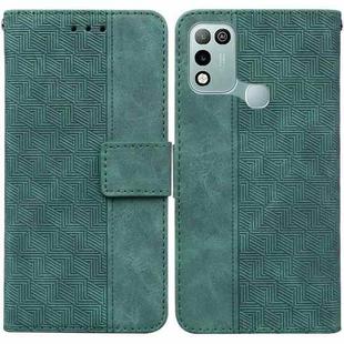 For Infinix Hot 10 Play / Smart 5 India Geometric Embossed Leather Phone Case(Green)