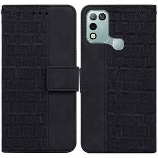 For Infinix Hot 10 Play / Smart 5 India Geometric Embossed Leather Phone Case(Black)